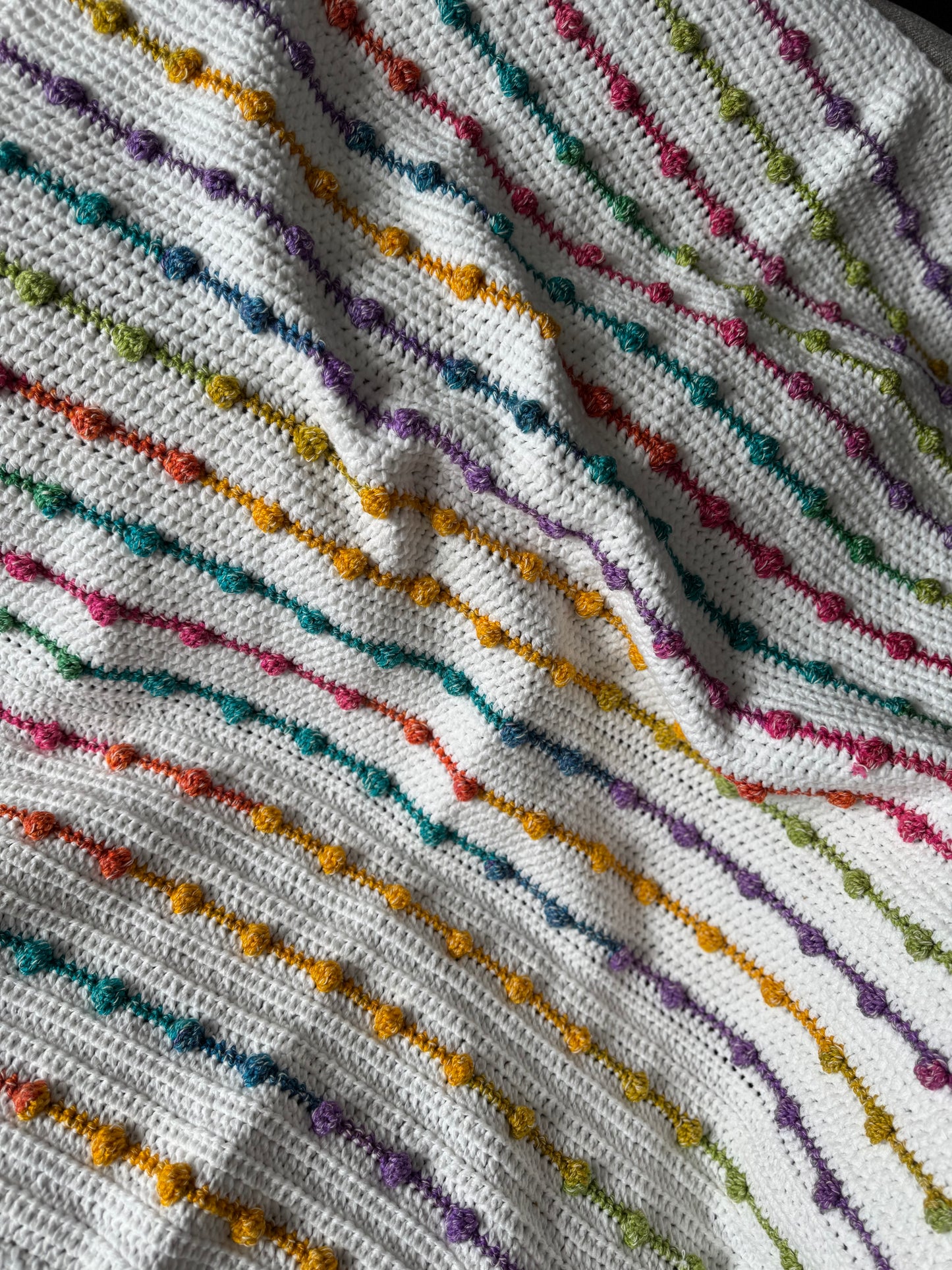 Rainbow Bobble Baby Blanket