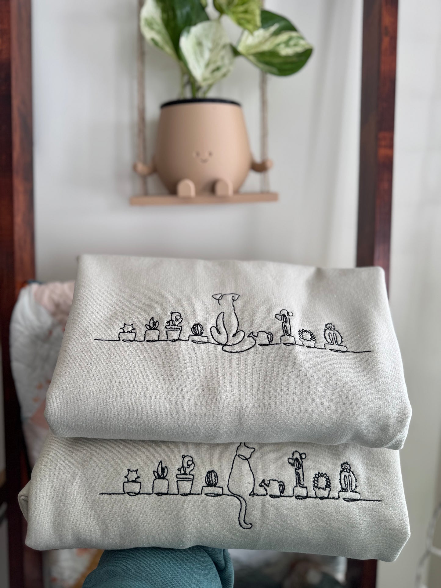 Dog and Plant Outline