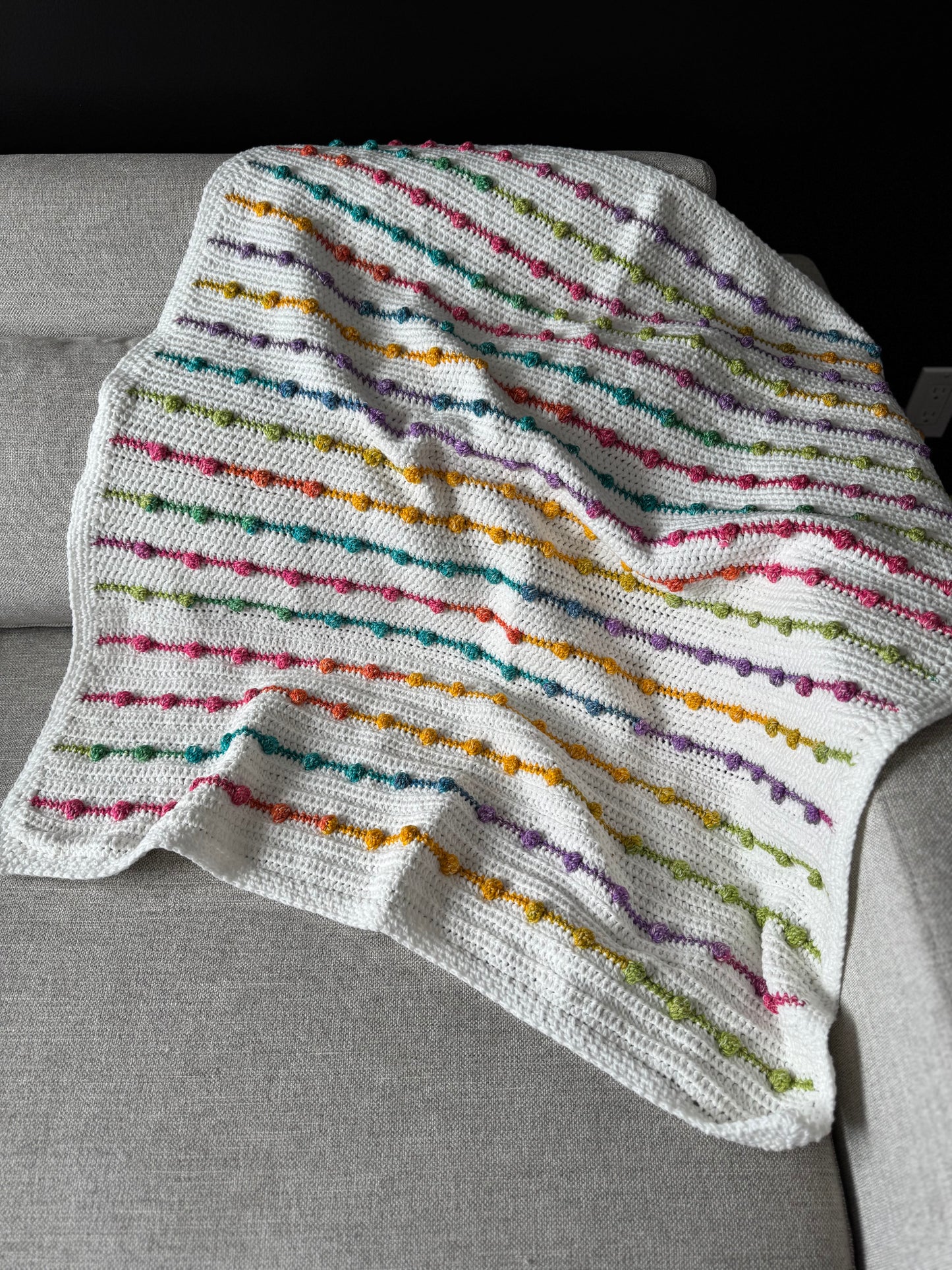 Rainbow Bobble Baby Blanket