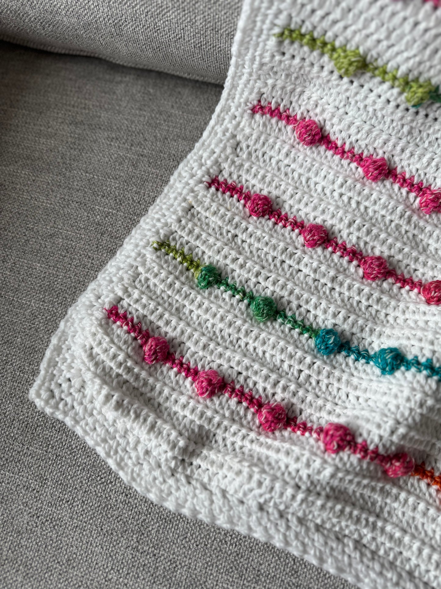 Rainbow Bobble Baby Blanket