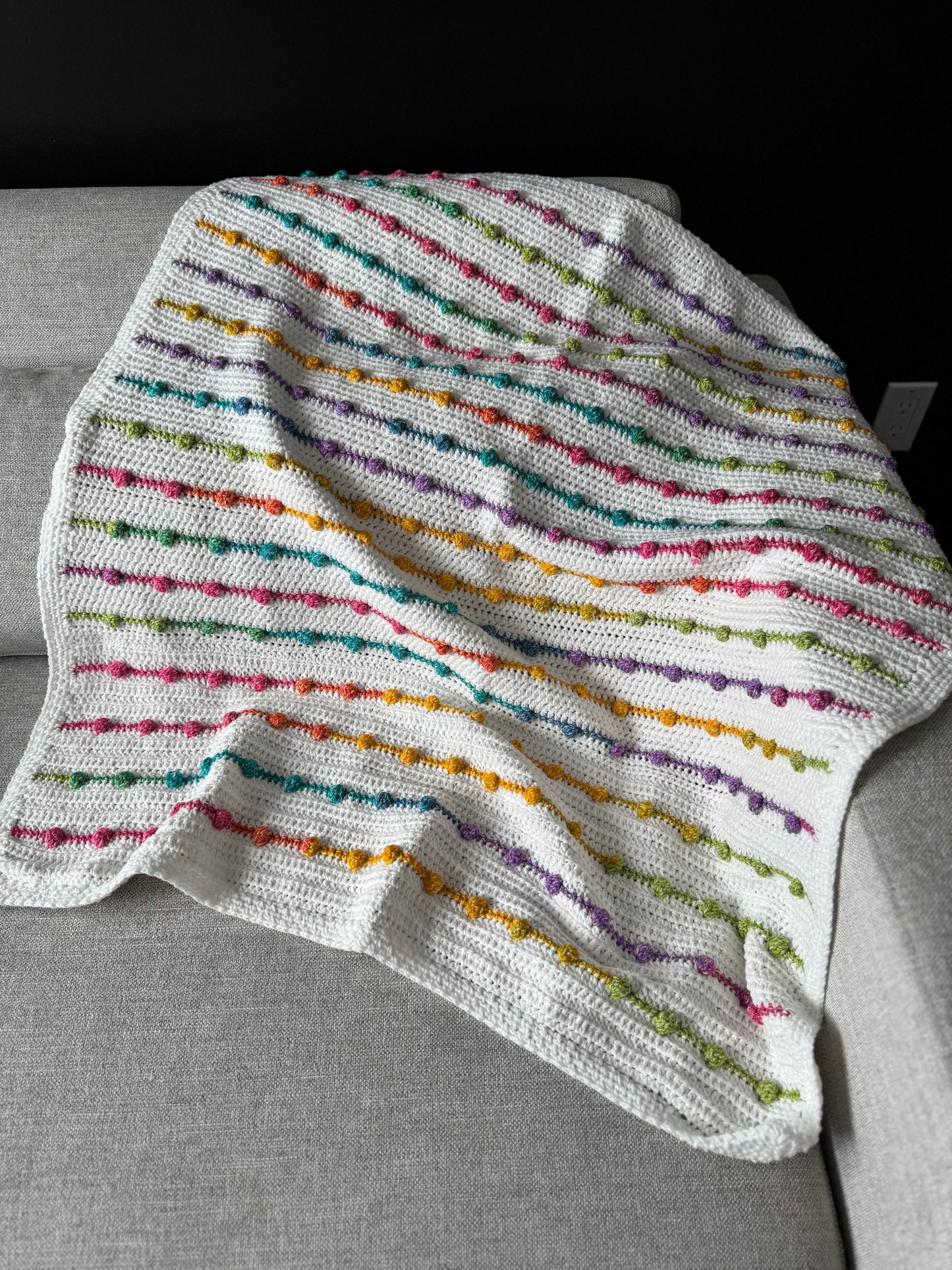 Rainbow Bobble Baby Blanket