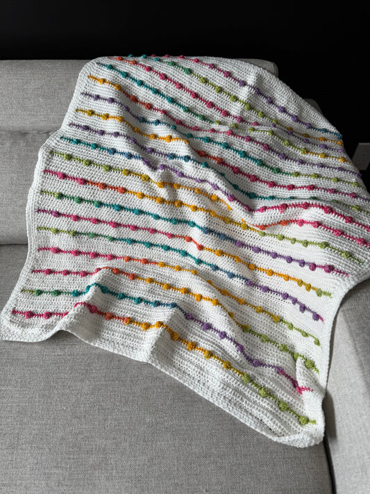 Rainbow Bobble Baby Blanket